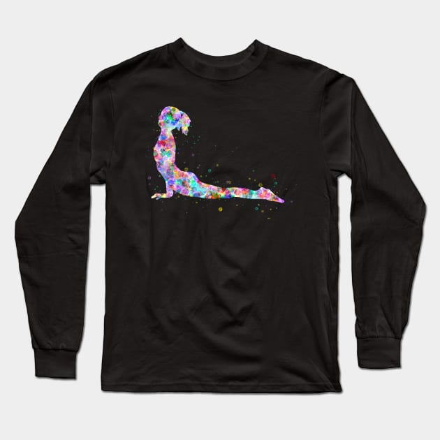 Yoga upward facing dog Long Sleeve T-Shirt by Pickle-Lily